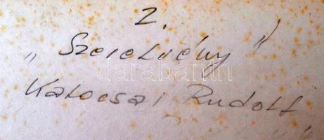 cca 1965 Kalocsai Rudolf: Szerelvény, feliratozott vintage fotóművészeti alkotás, 30x40 cm