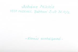 cca 1979 Juhász Miklós: Kavicsosztályozó, feliratozott vintage fotóművészeti alkotás, 30x40 cm