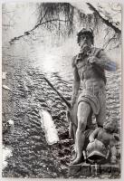 cca 1960 Darkó István: Tél Bakonybélen, ragasztott vintage fotómontázs, matricával jelzett, 40x30 cm