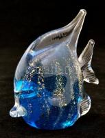 Muránói hal formájú levélnehezék, több rétegű, hibátlan, jelzett, m:11 cm