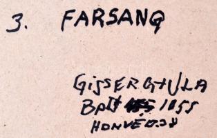 cca 1940 Gisser Gyula: Farsang, feliratozott vintage fotóművészeti alkotás, kasírozva, 39x28 cm