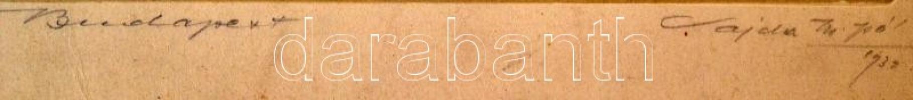 1931 Vajda M. Pál aláírt, matricával jelzett vintage fotója, 22x16 cm, karton (sérült, foltos) 36,5x...