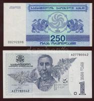 Grúzia 1993. 1L,3L,5L,50L,100L,250L + 1999. 1L + Örményország 1993. 10D,25D + 1998. 50D,100D  T:I