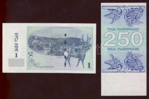 Grúzia 1993. 1L,3L,5L,50L,100L,250L + 1999. 1L + Örményország 1993. 10D,25D + 1998. 50D,100D  T:I