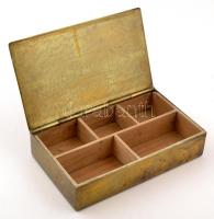 1943 Oroszországi emlék. Réz doboz belekarcolva a magyar csapatok vonulásának útvonala, térkép és a ...