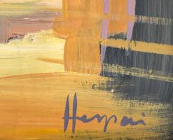 Herpai Zoltán (1951-2011): Boltív. Olaj, farost, jelzett, fa keretben, 40×50 cm