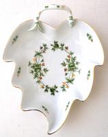 Hollóházi matricás váza és füles tálka, jelzett, hibátlan, 19×16 cm, m:22 cm