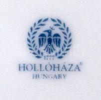 Hollóházi matricás váza és füles tálka, jelzett, hibátlan, 19×16 cm, m:22 cm