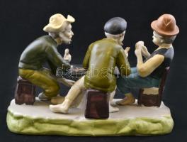 Hamis zsugázók, kézzel festett bisquit porcelán, jelzés nélkül, hibátlan, m:13 cm, h:18 cm