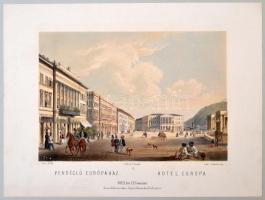 Rudolf Alt (1812-1905): Buda-Pest előadva Alt Rudolf által c. könyv 16 kőnyomatos városképe egyedi k...