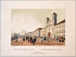 Rudolf Alt (1812-1905): Buda-Pest előadva Alt Rudolf által c. könyv 16 kőnyomatos városképe egyedi k...