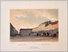 Rudolf Alt (1812-1905): Buda-Pest előadva Alt Rudolf által c. könyv 16 kőnyomatos városképe egyedi k...