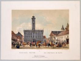 Rudolf Alt (1812-1905): Buda-Pest előadva Alt Rudolf által c. könyv 16 kőnyomatos városképe egyedi k...