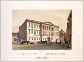 Rudolf Alt (1812-1905): Buda-Pest előadva Alt Rudolf által c. könyv 16 kőnyomatos városképe egyedi k...