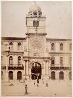 cca 1890 Milano és Padova 30 db nagyméretű keménytáblás városképes fotót tartalmazó fotó album, igén...