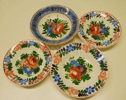 4 db Hollóházi festett tányér