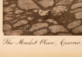 cca 1910 Brassó, piactér, vintage fotó, kasírozva, 29x24 cm, karton 34x29 cm / cca 1910 Brasov, mark...