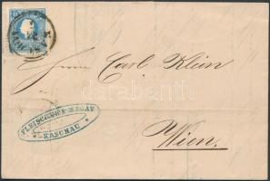 1860 15kr II levélen / on cover KASCHAU - WIEN
