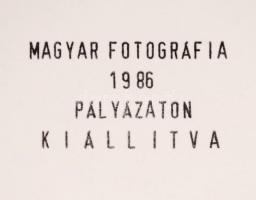 cca 1985 Budapest, Szabó László: Béke, feliratozott vintage fotóművészeti alkotás, kiállítási emlékp...