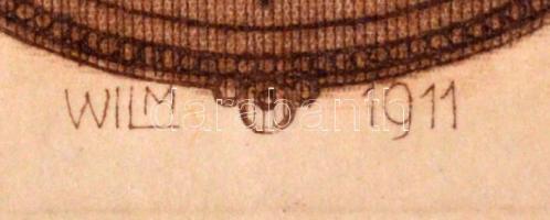 Hubert Wilm (1887-1953): Ex libris August Rengly. Rézkarc, papír, jelzett a karcon,  13×8cm