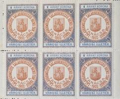 1922 Zalaegerszeg 1 Aranykorona 18-as teljes ív (72.000) / Complete sheet of 18