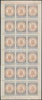 1922 Zalaegerszeg 2 Aranykorona 18-as teljes ív (72.000) / Complete sheet of 18