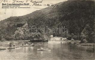 Trencsénteplic-fürdő, Trencianske Teplice; Baracskai-tó uszodával / lake with swimming pool (fa)