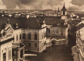 cca 1930 Veszprém, látkép a toronyból, jelzés nélküli vintage fotóművészeti alkotás Balogh Rudolf ha...