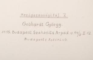 cca 1982 Gebhardt György (1910-1993): Mezőgazdasági táj, feliratozott vintage fotóművészeti alkotás,...