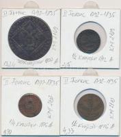 Ausztria 1807A 30kr Cu + 1812A 1/2kr Cu + 1816A 1/4kr Cu + 1826A 1/2kr T:2-3 kis ph. Austria 1807A 30 Kreuzer Cu + 1812A 1/2 Kreuzer Cu + 1816A 1/4 Kreuzer Cu + 1826A 1/2 Kreuzer C:XF-F small edge error Krause KM#2149, KM#2109, KM#2107, KM#2110