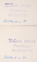 cca 1979 Gyöngyös, Adamik Miklós: Két ház, két világ, 2 db pecséttel jelzett vintage fotóművészeti a...