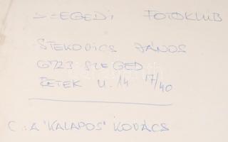 cca 1978 Stekovics János: A kalapos kovács, feliratozott vintage fotóművészeti alkotás, felületén tö...