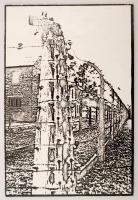 cca 1975 Mórocz István: Mementó, feliratozott vintage fotóművészeti alkotás, kasírozva, 39x26 cm