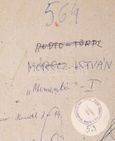 cca 1975 Mórocz István: Mementó, feliratozott vintage fotóművészeti alkotás, kasírozva, 39x26 cm