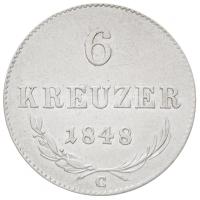 Ausztria 1848C 6kr Ag (2,23g) T:1-,2 /  Austria 1848C 6 Kreuzer Ag (2,23g) C:AU,XF Krause KM#2199