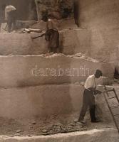 1938 Osoha László: Kőbánya, pecséttel jelzett vintage fotóművészeti alkotás, sarkán törésvonal, 38x2...