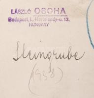 1938 Osoha László: Kőbánya, pecséttel jelzett vintage fotóművészeti alkotás, sarkán törésvonal, 38x2...
