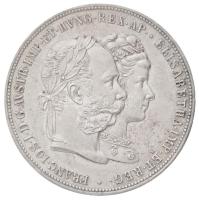 Ausztria 1879. 2G Ag "I. Ferenc József és Erzsébet királynő / Ezüstlakodalom" (24,69g) T:1-,2 /  Austria 1879. 2 Gulden Ag "Franz Joseph and Elisabeth / Silver Jubilee" (24,69g) C:AU,XF Krause X#M5