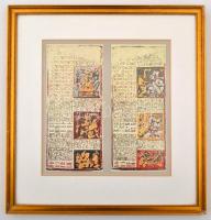 2 db. régészeti leleteket ábrázoló (dél-amerikai indián írások, Mohendzsodáró (India)) modern nyomta...