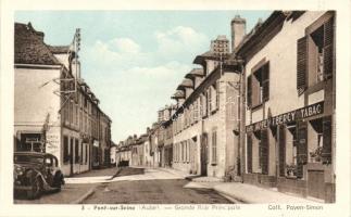 Pont-sur-Seine, Grande Rue principale / main street, automobile, Cafe au Petit Bercy