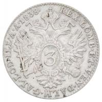 Ausztria 1838A 3kr Ag "I. Ferdinánd" Bécs (1,7g) T:2 / 
Austria 1838A 3 Kreuzer Ag "...