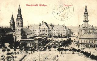 Kecskemét, Deák tér, templomok, kiadja Komor Gyula (EK)