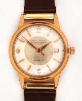 Paul Moser automata karóra, naptárral, működőképes, bőr szíjjal. / Paul Moser automatic watch, with ...