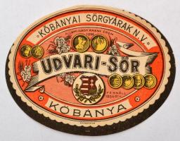 háború előtti sörcímke: Udvari sör/ Vintage beer label