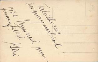 1930 Lányok jelmezben, feliratozott fotólap, 9x14 cm