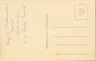 1924 Táncoló kislány műtermi fotója, Kossák utóda Komáromi műterméből, fotólap, hátoldalon feliratoz...