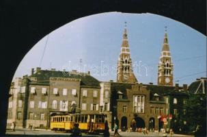 cca 1960-1970 Szeged, Villamos, utólagos előhívás, 10x15 cm