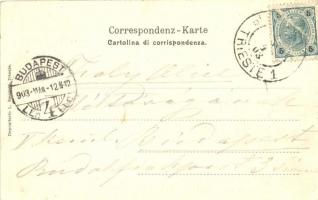 Trieste, Triest; Miramar, Art Nouveau floral litho