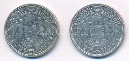 1933. 2P Ag "Madonna" (2x) T:2- Adamo P7