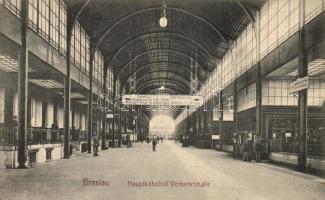 Wroclaw, Breslau; Hauptbahnhof Verkehrshalle / railway station interior